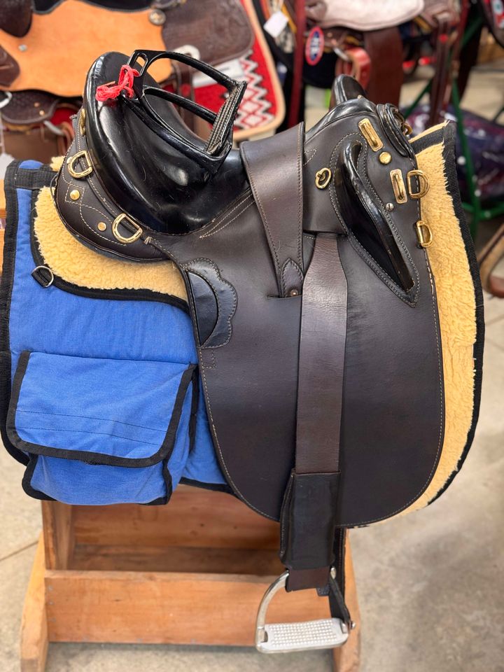 15" Aussie Saddle With Pad, Girth, & Stirrups