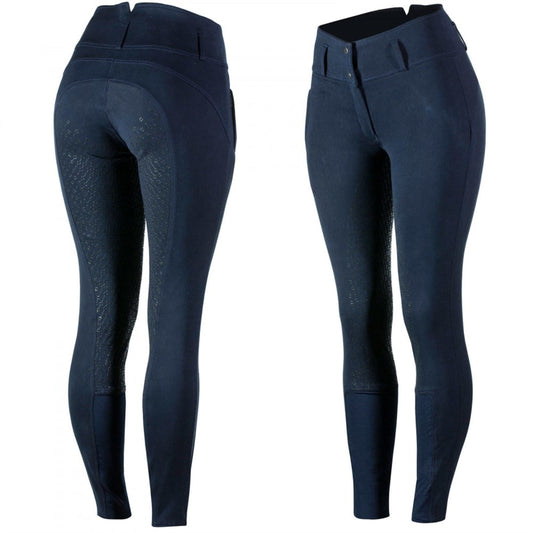 Horze brand Women's Very Dark Blue 'Daniela' High Waist Silicone Full Seat Breeches.