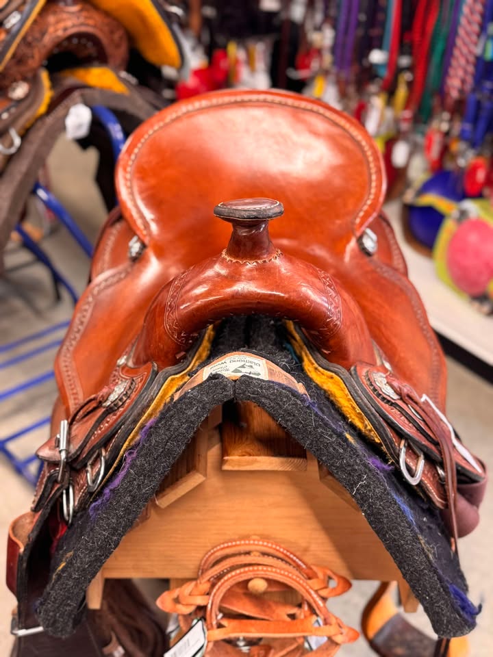 Used 16" Rocking R Saddle With Pad
