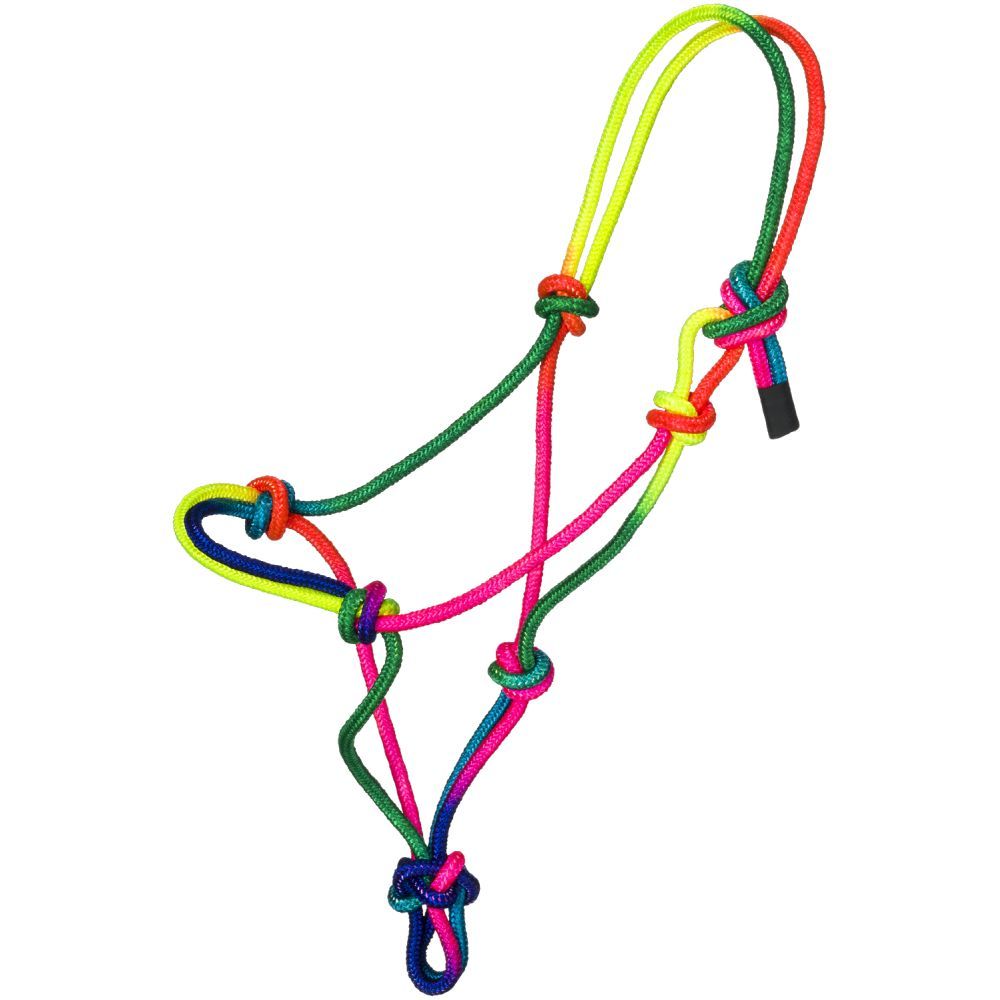 Pony Size Rainbow Rope Halter