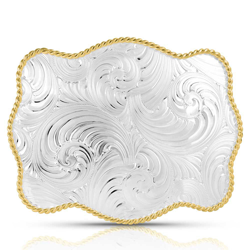 Montana Silversmiths Engraved Filigree Belt Buckle