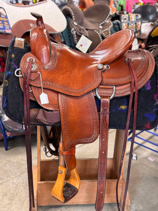 Used 16" Rocking R Saddle With Pad