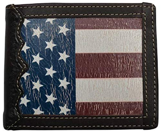 Men's Distressed American Flag Bifold Wallet