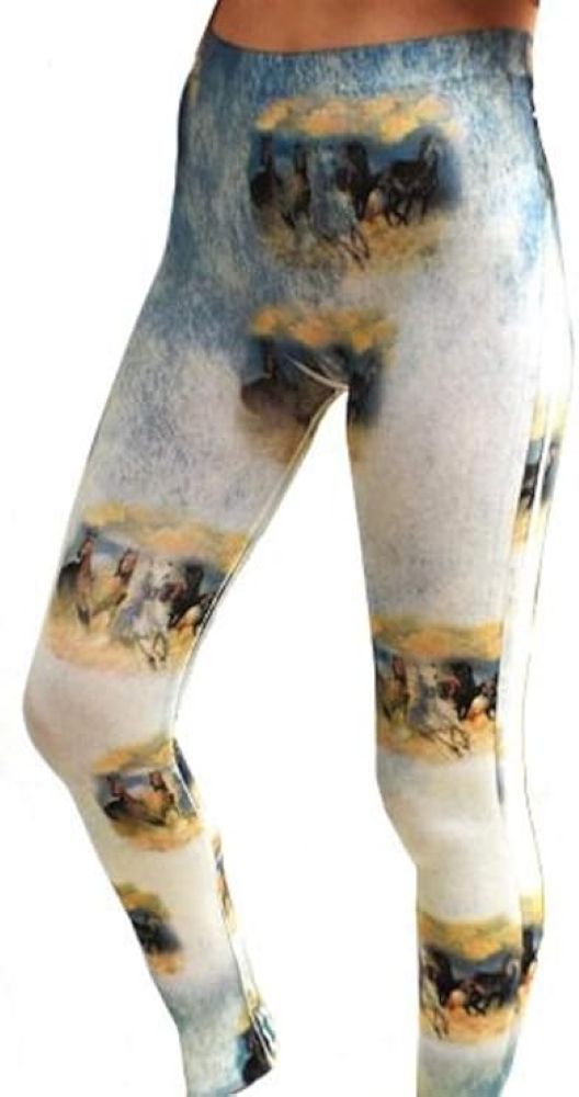 Women's Ladies Running Horse Leggings Pants OSFM
