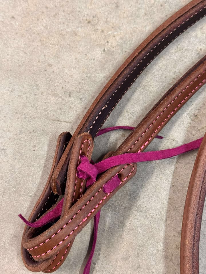 Pink Stitch Weighted Reins