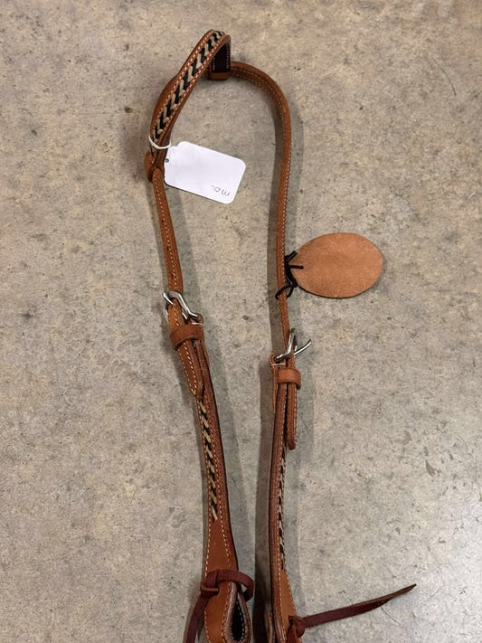 Single Ear Headstall With Rawhide Braid Accent