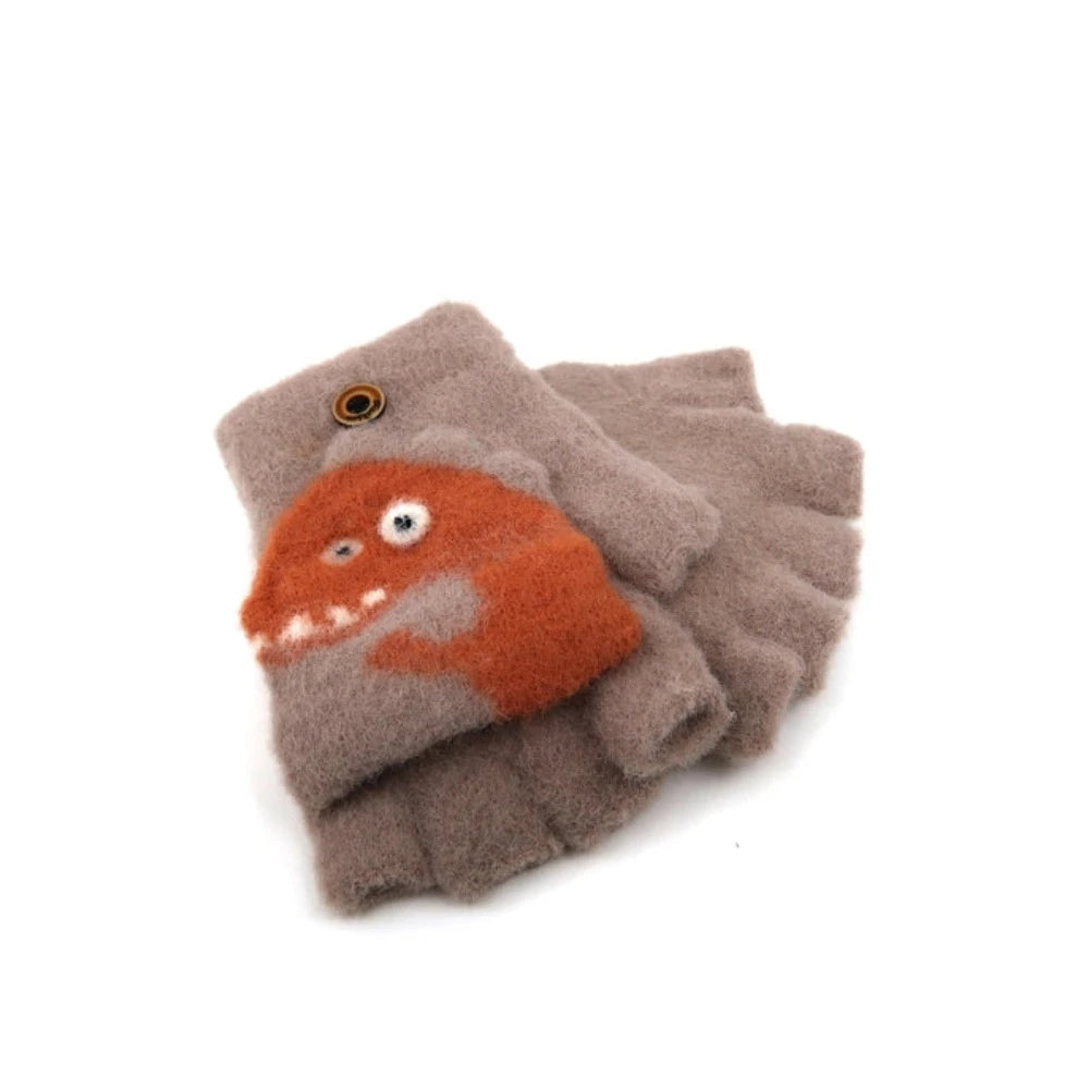 Kids' Dino Knitted Gloves Mittens