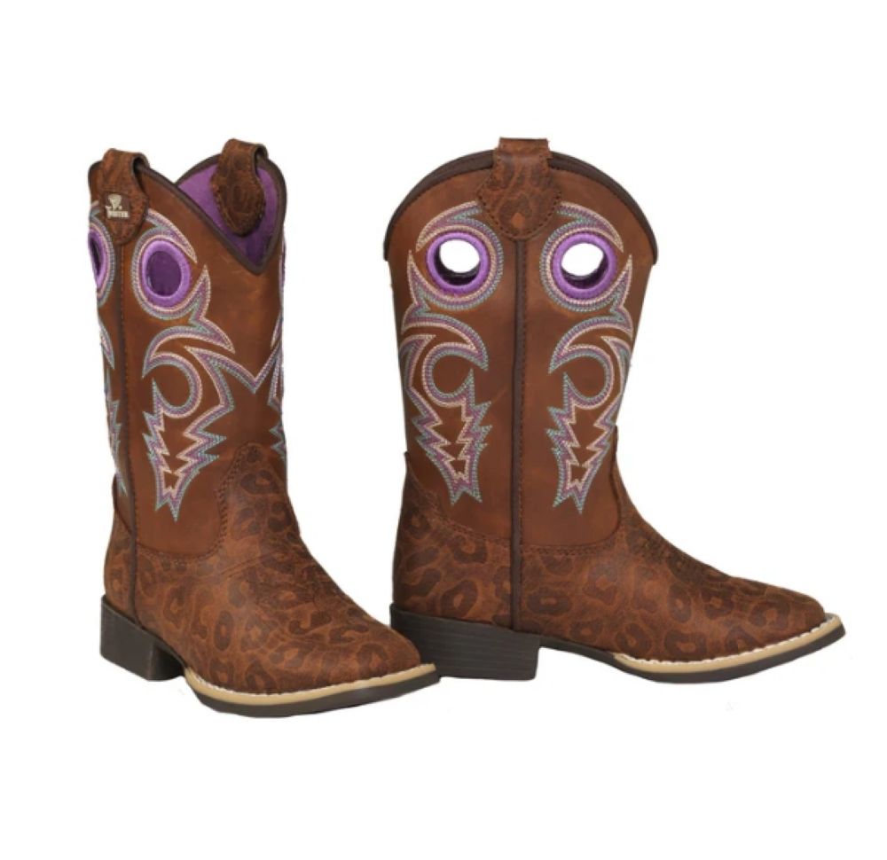 Twister Dottie Style Boots Child's Girls Brown Purple