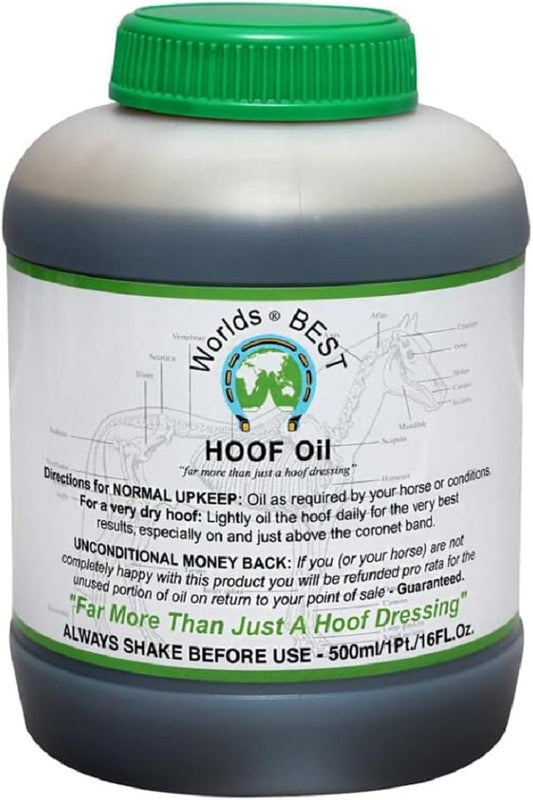 Worlds Best Hoof Oil Conditioner w/ Applicator Brush 16 oz.