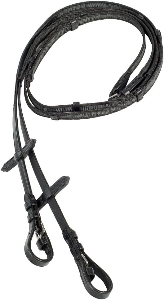 HORZE  Slender 5/8" Web English Dressage Quality Leather Stopper Reins