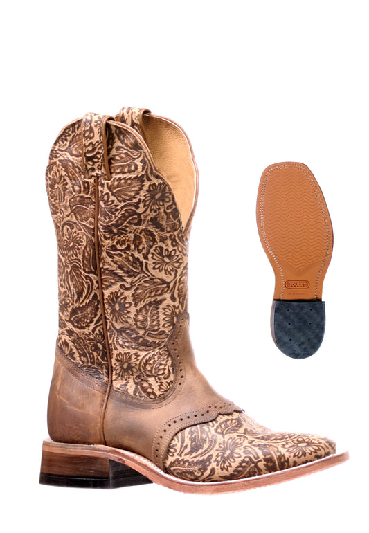 Women's Boulet Tooled Leather Cowboy Boots