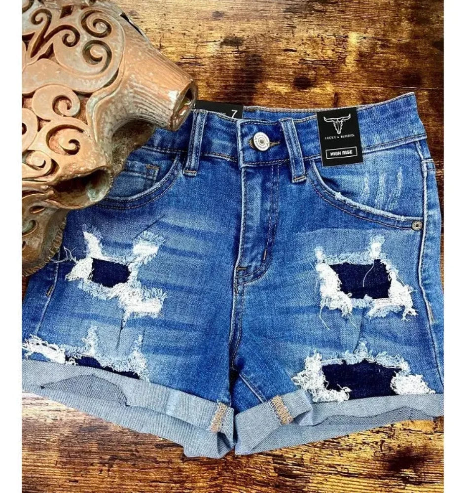 Women's Denim Shorts w/ Patch inserts