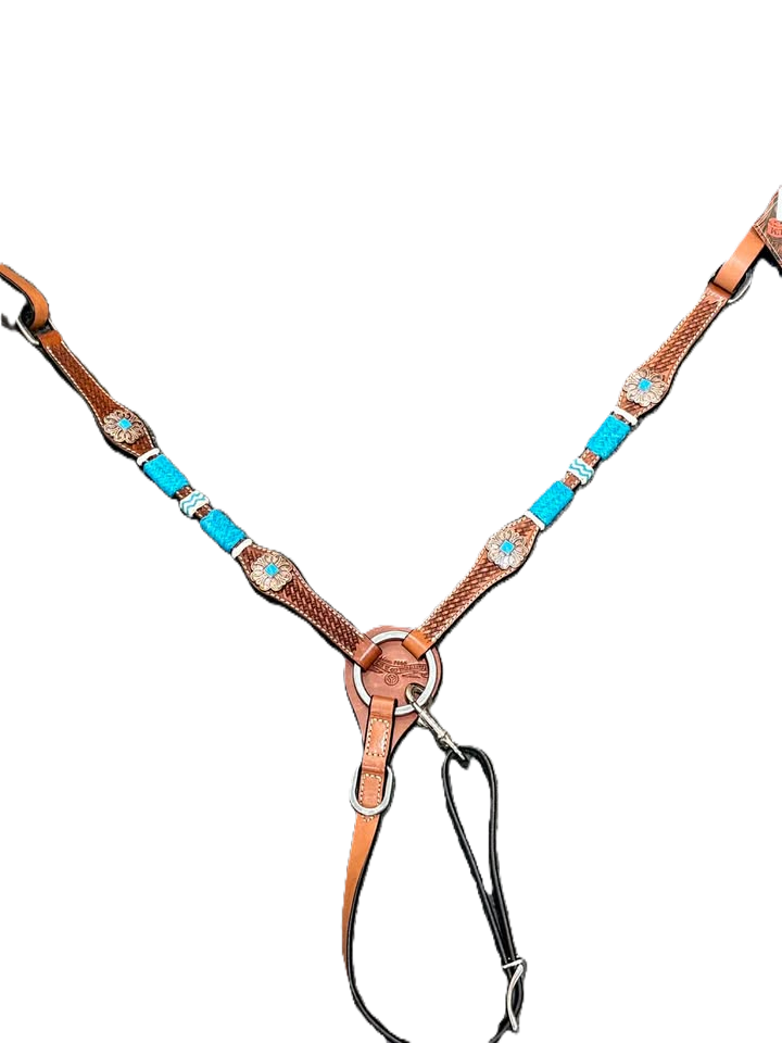 Circle Y TURQUOISE ROUNDUP BREAST COLLAR