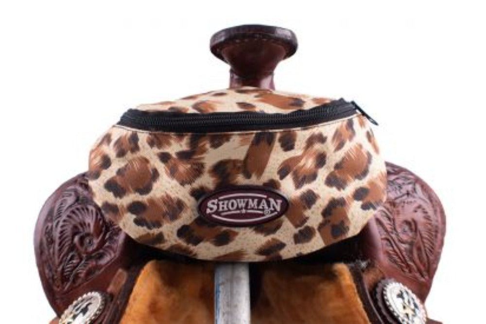 Leopard Print Nylon Saddle Pouch