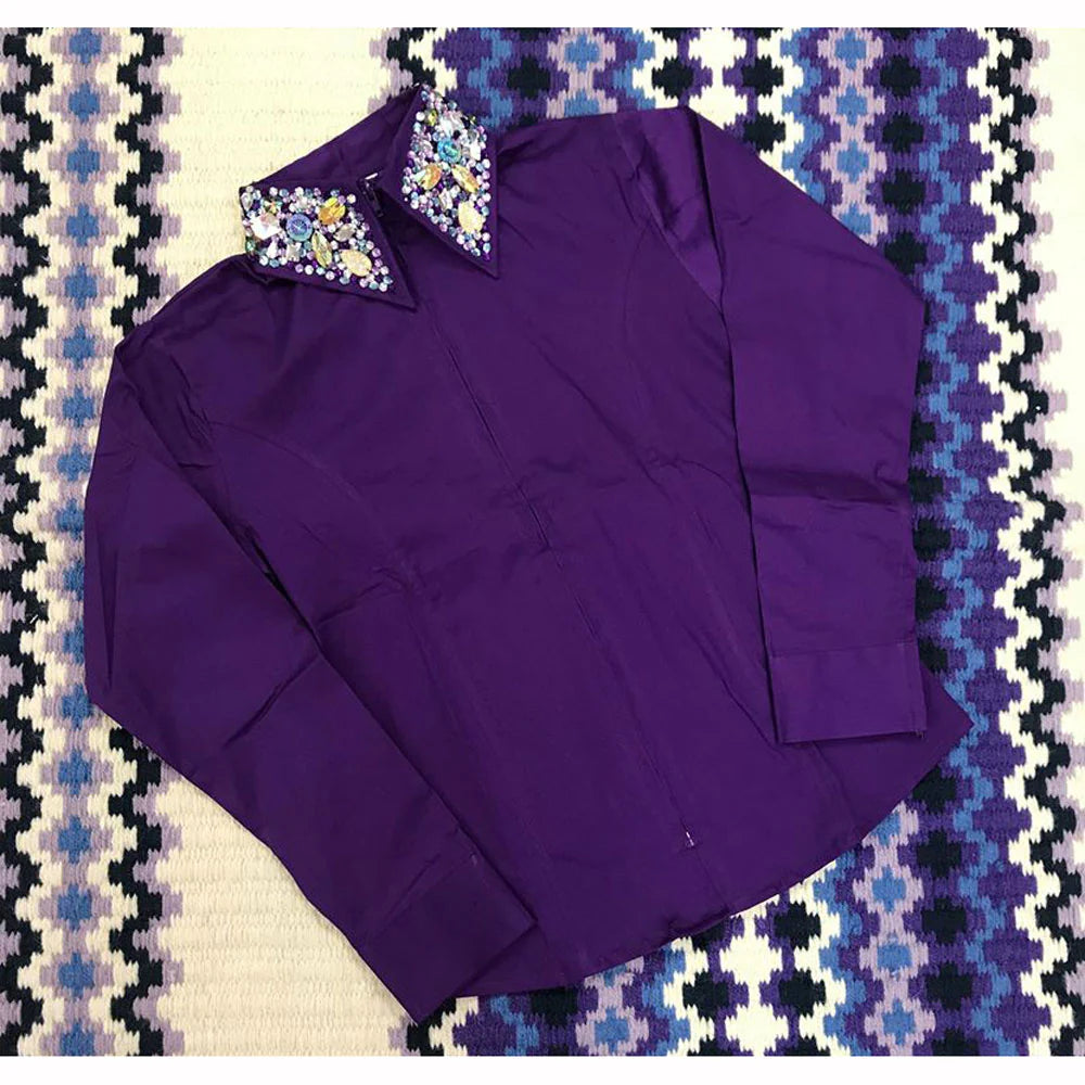 Girl's Purple Show Shirt w/ Studded collar