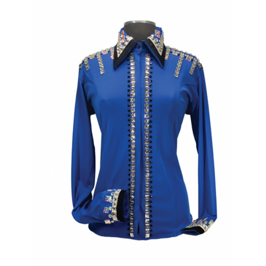 Women's Royal Highness Blue Show Shirt w/Stones