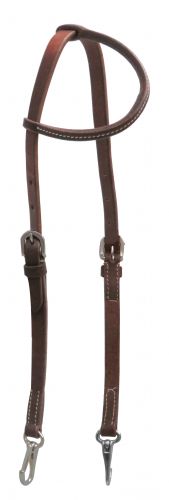 Showman OILED LEATHER ONE EAR HEADSTALL w/ Stainless steel snaps Horse