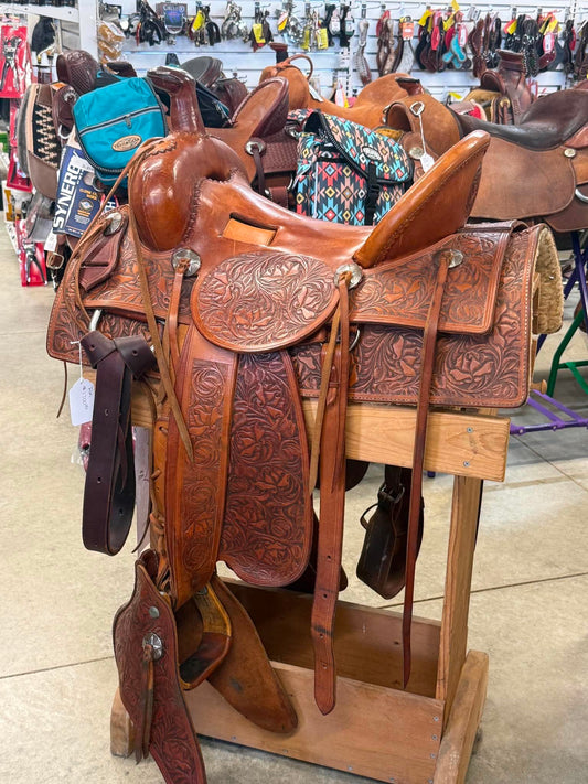 15" Used Custom Made Western Saddle