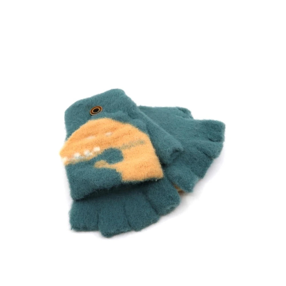 Kids' Dino Knitted Gloves Mittens