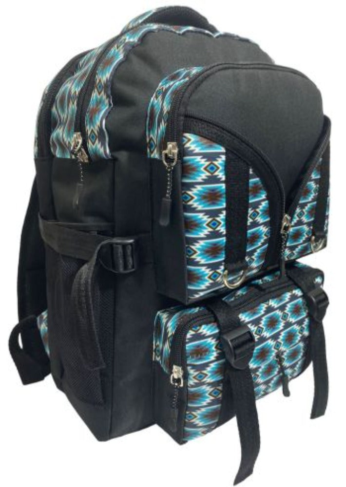 Blue Aztec Print Backpack