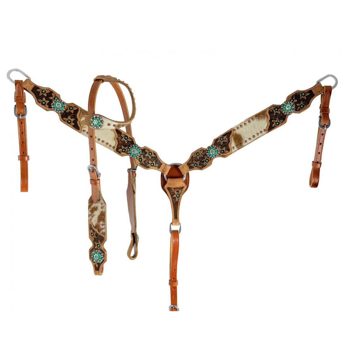 Longhorn Lily One Ear Headstall and Breastcollar Set