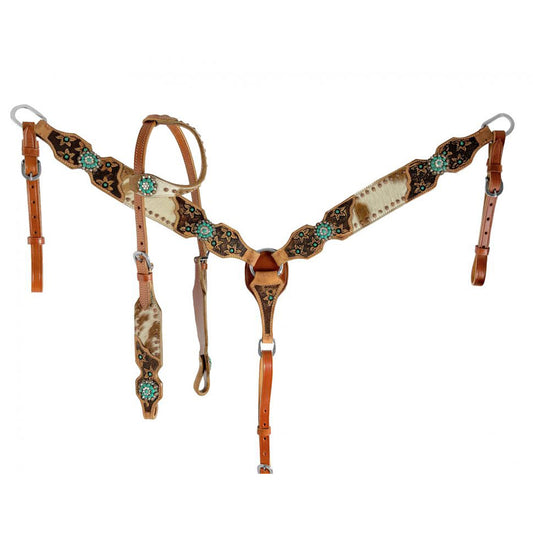 Longhorn Lily One Ear Headstall and Breastcollar Set