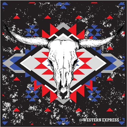 Black 22" x 22" Desert Steer Bandana
