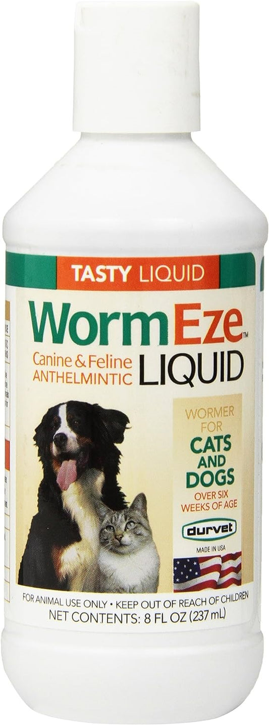 WormEze Dog and Cat Dewormer Liquid 8 oz.