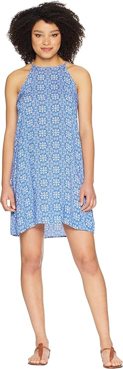 Roper Women's Blue Tile Print Trapeze Dress Blue