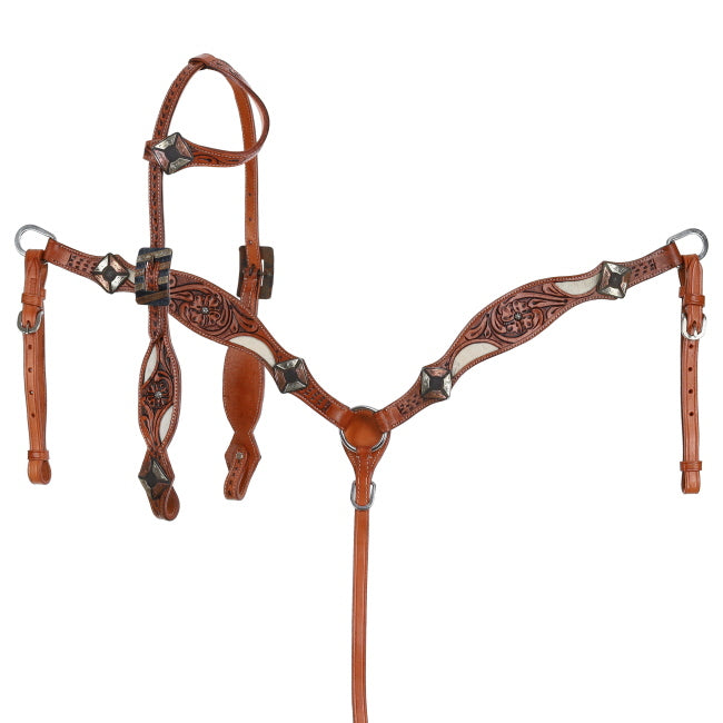 Showman Rustic Riches One Ear Headstall and Breastcollar Set