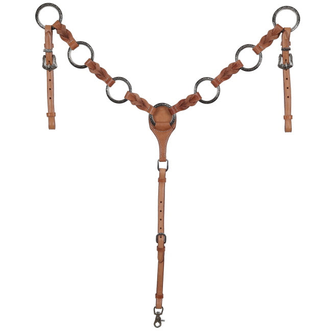 Showman Twisted Ring One Ear Headstall and Breastcollar Set