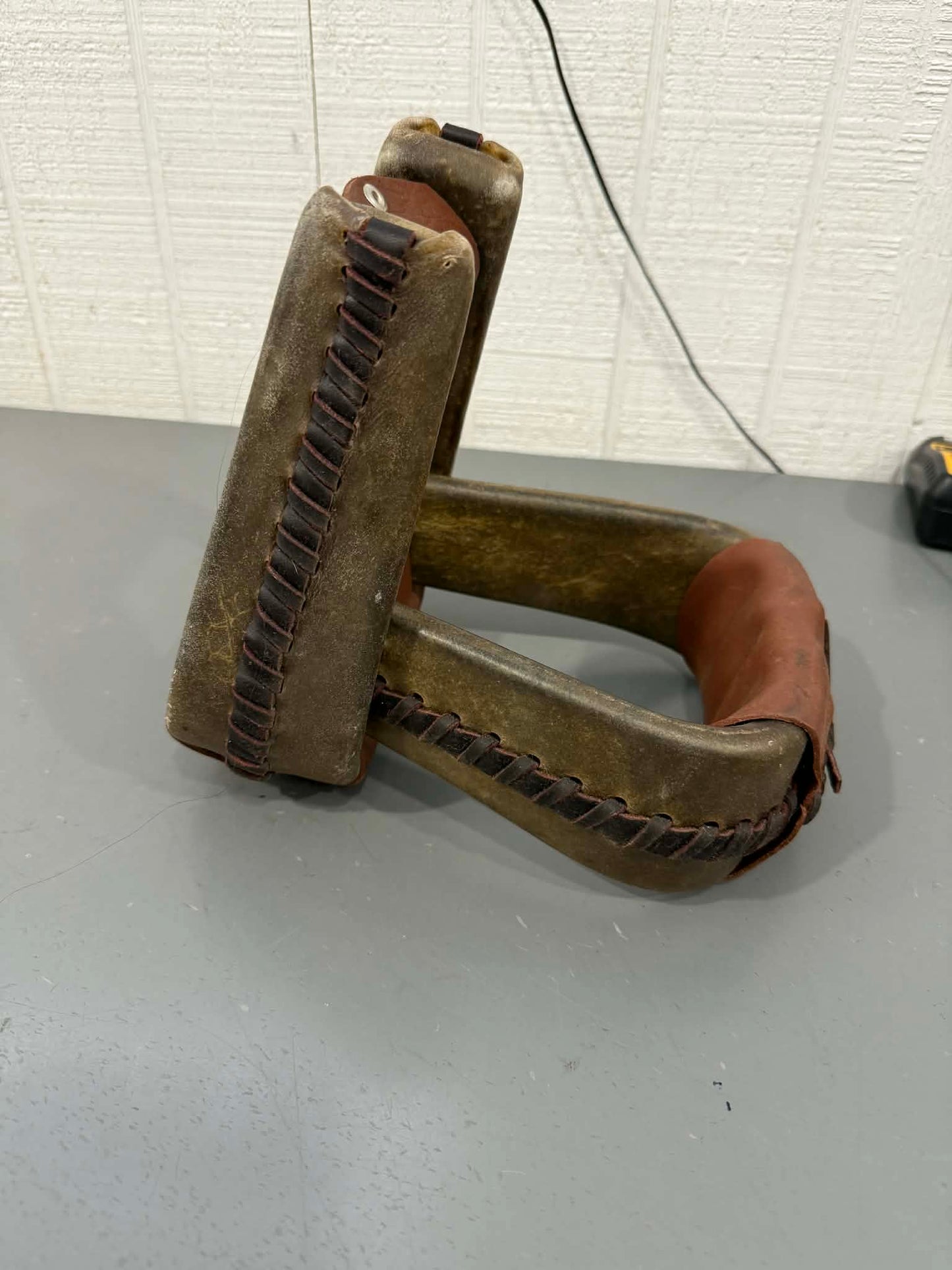 HR Roper Stirrup Rawhide Covered And Laced