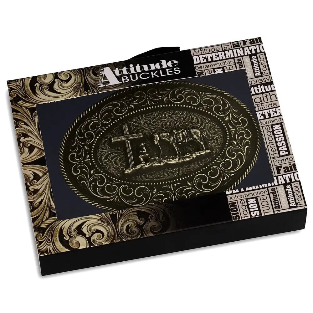 Montana Silversmiths Faith in Him Christian Cowboy Buckle
