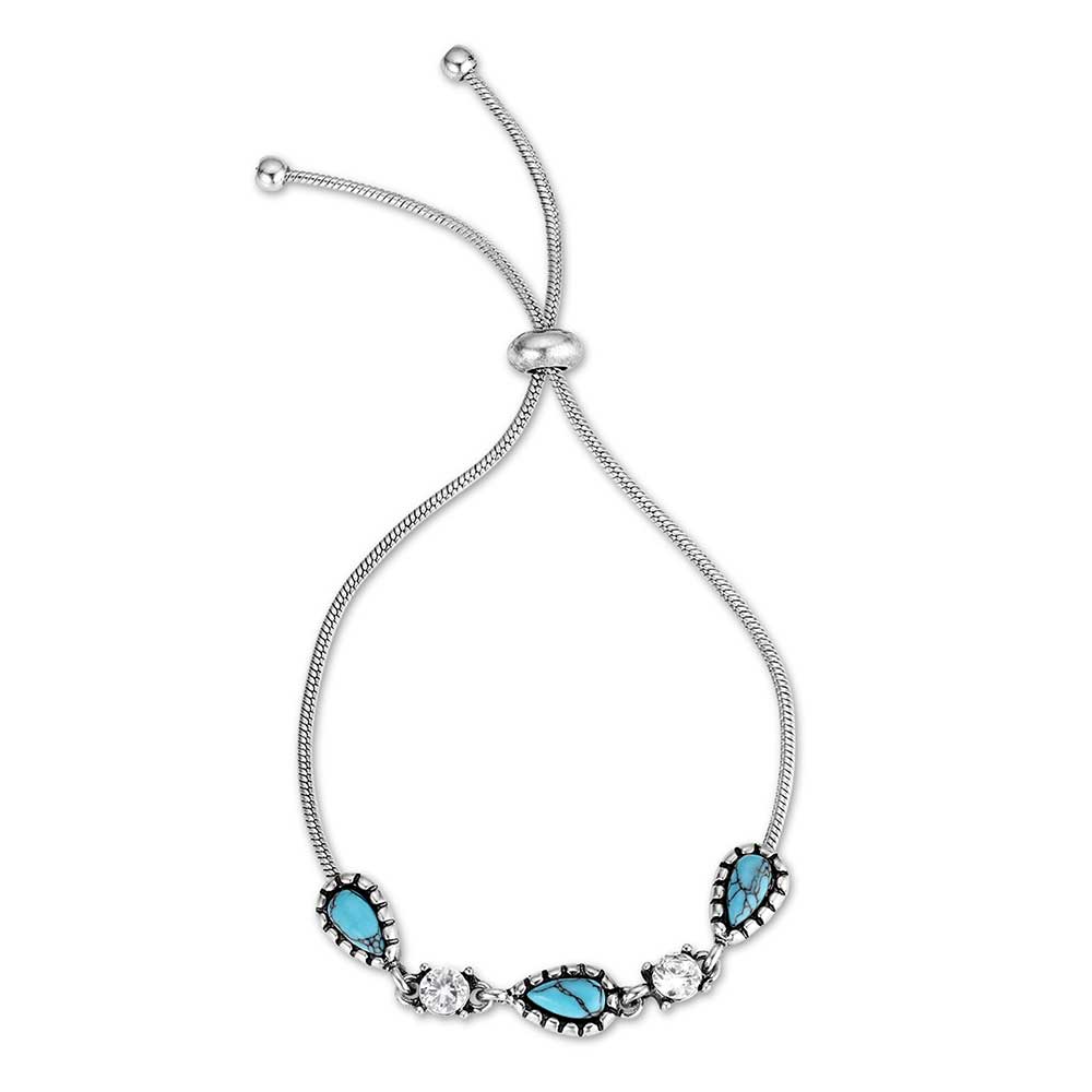 Montana Silversmiths Snowfall Ridge Turquoise Bolo Bracelet