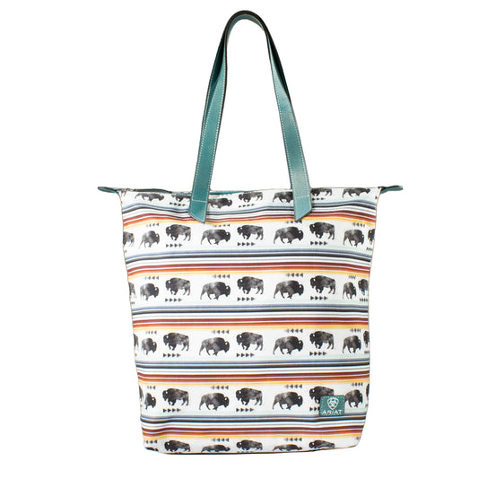 Ariat Buffalo & Stripe Print Cruiser Tote Bag