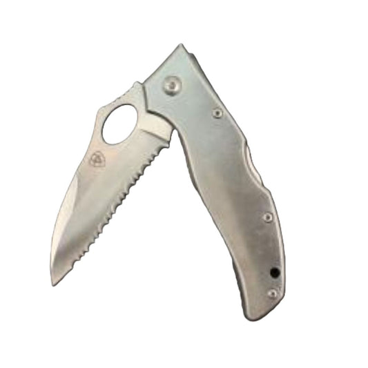 Ariat Folding Serrated Knife Silver