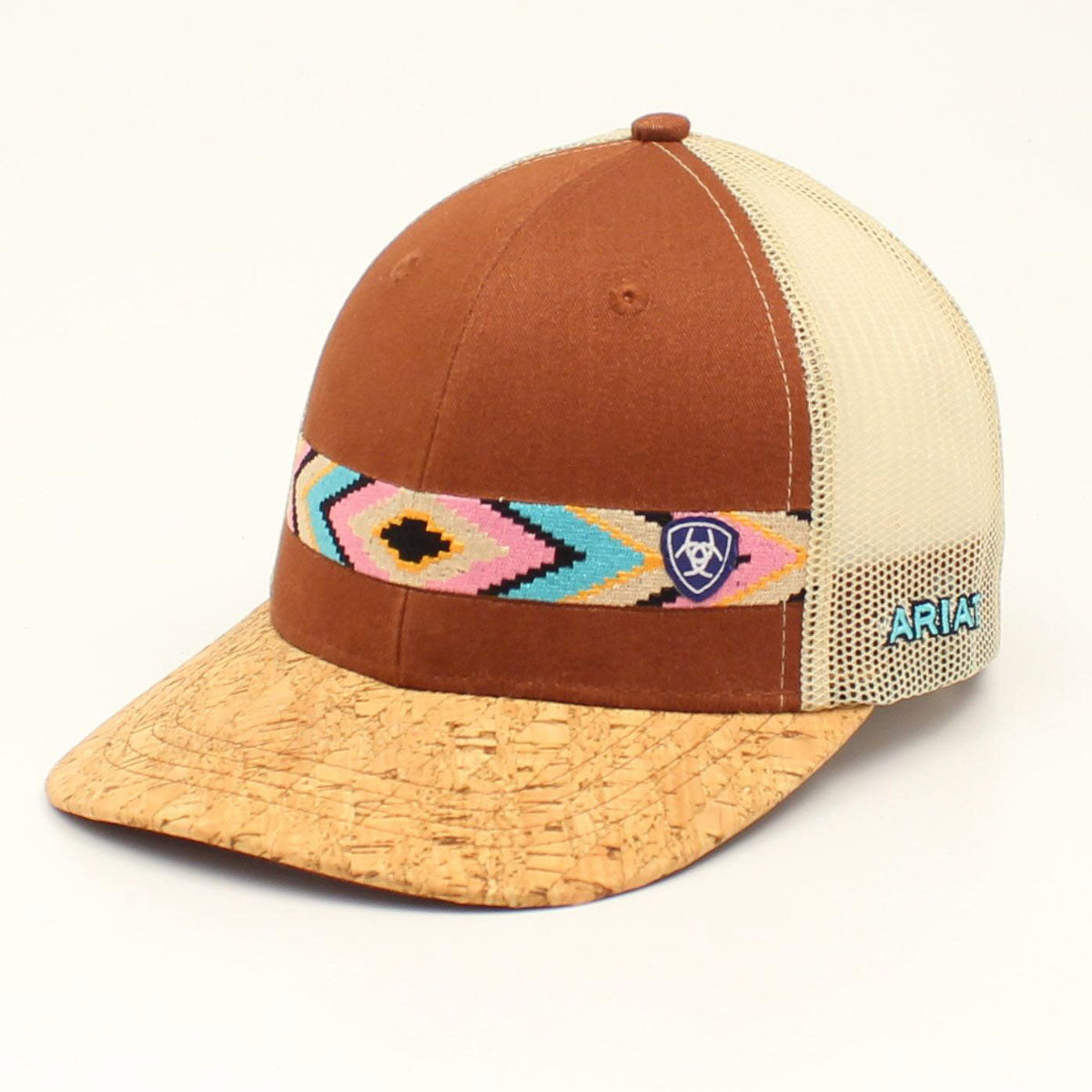 Women's Ariat Brown Aztec Stripe Hat w/ Snapback