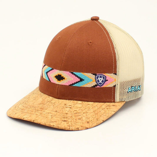 Women's Ariat Brown Aztec Stripe Hat w/ Snapback