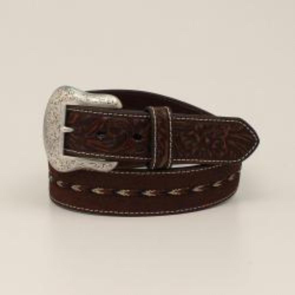 Men's Ariat Floral Tooled Belt w/ Removable buckle