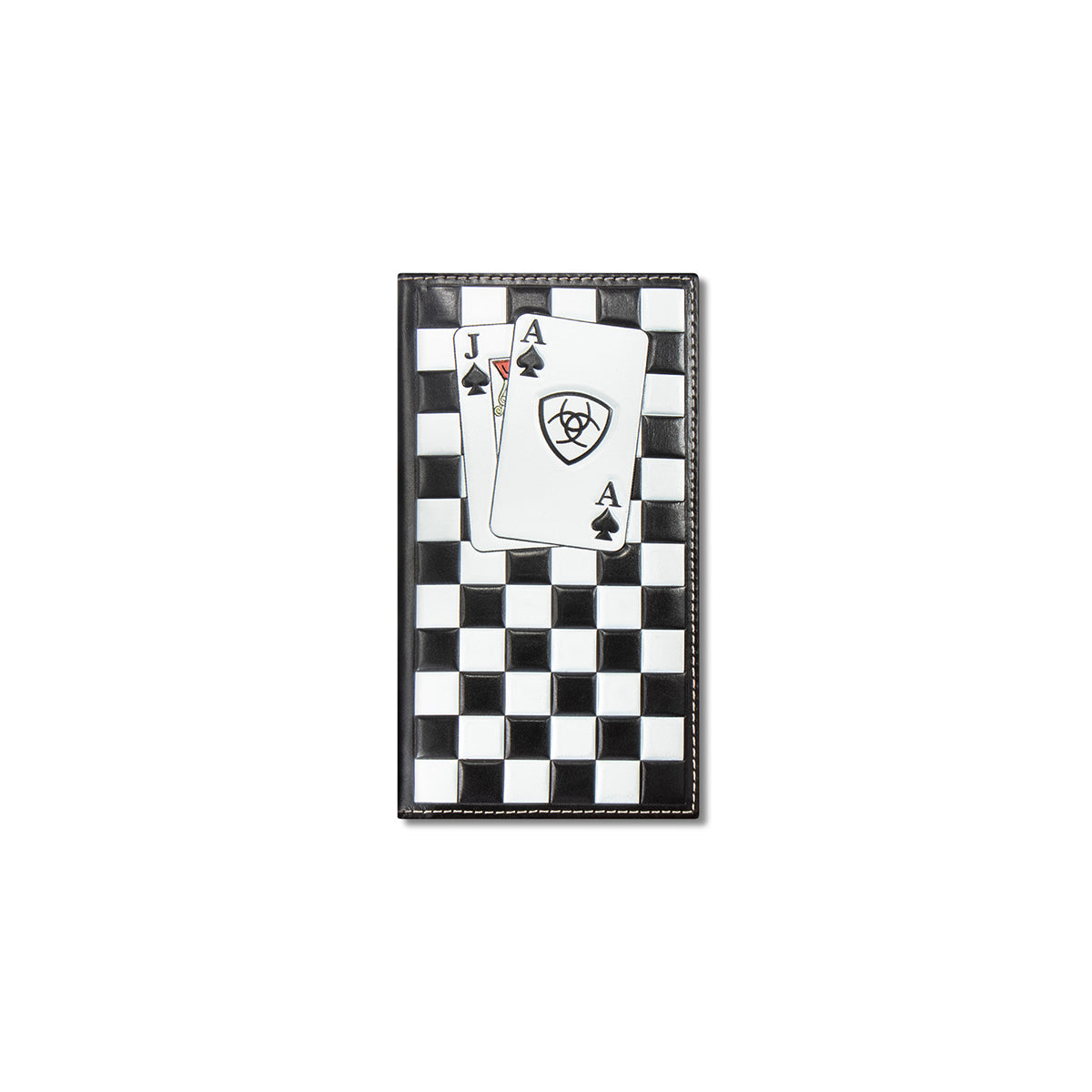 Ariat Rodeo Wallet Checkerboard Cards Black and White