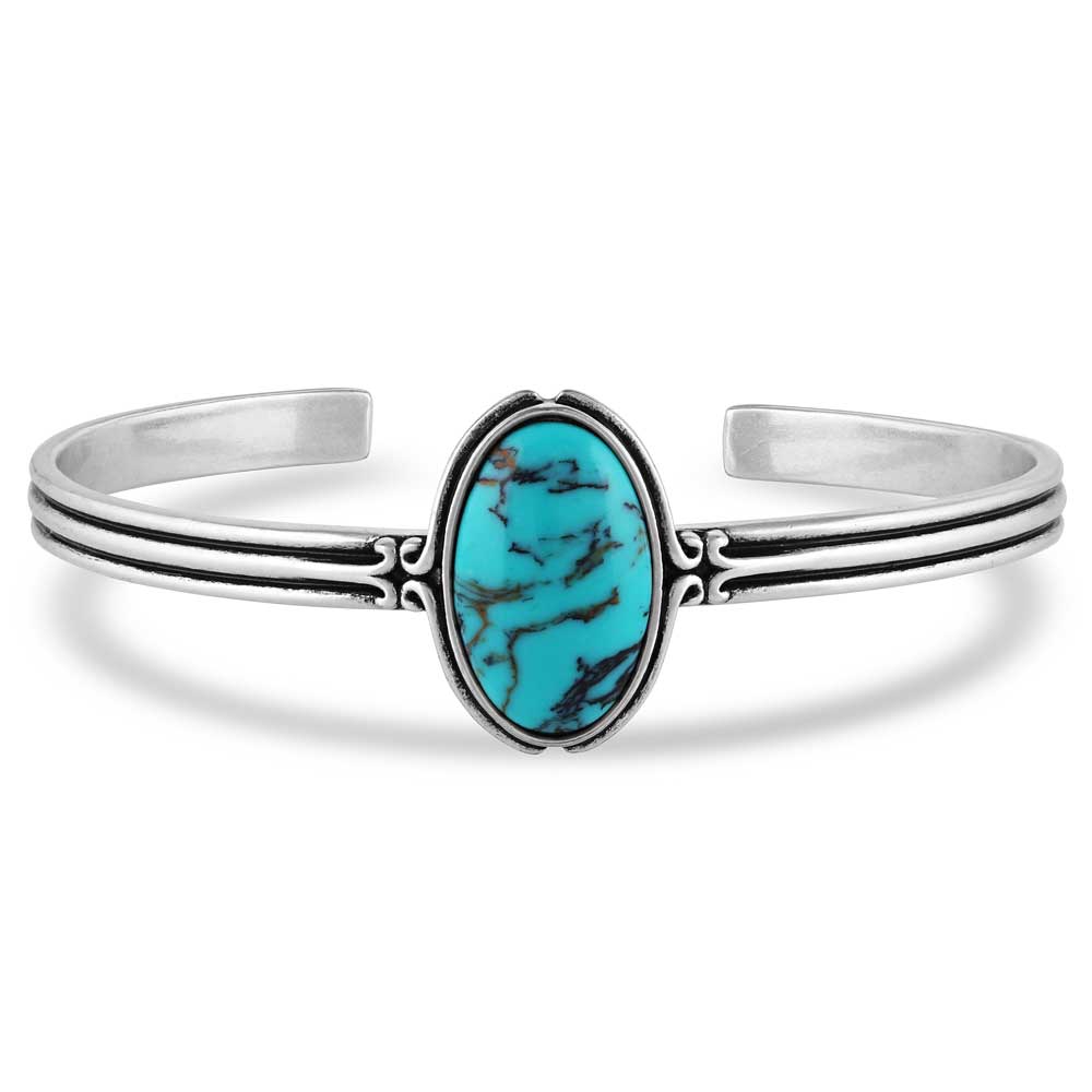 'Oasis Waters' Oval Turquoise Cuff Bracelet