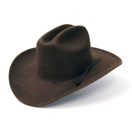 Brown Faux Felt Cattleman Cowboy Hat w/ Brown Hat Band