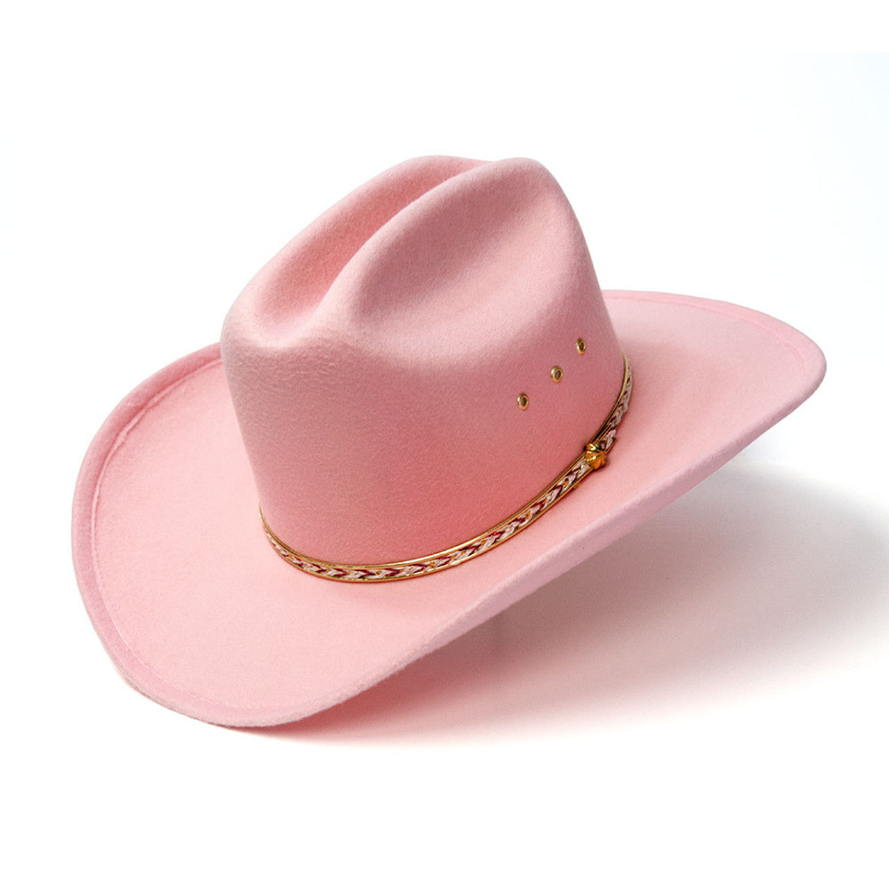 Youth girls' Pink Faux Felt Western Cowboy Hat