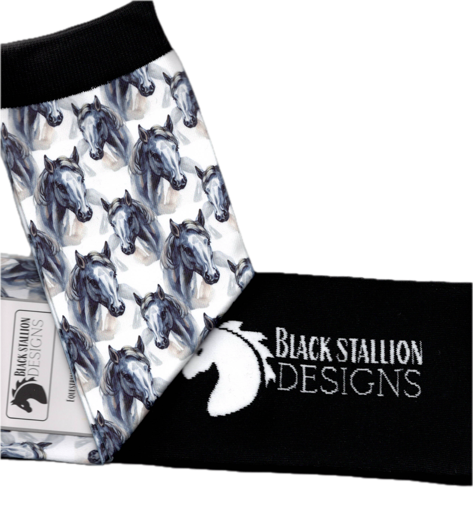 Ladies Equestrian Boot Socks - Black Stallion Designs