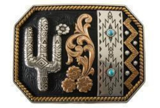 Blazin Roxx Ladies Buckle Cactus Turquoise Multi Finish