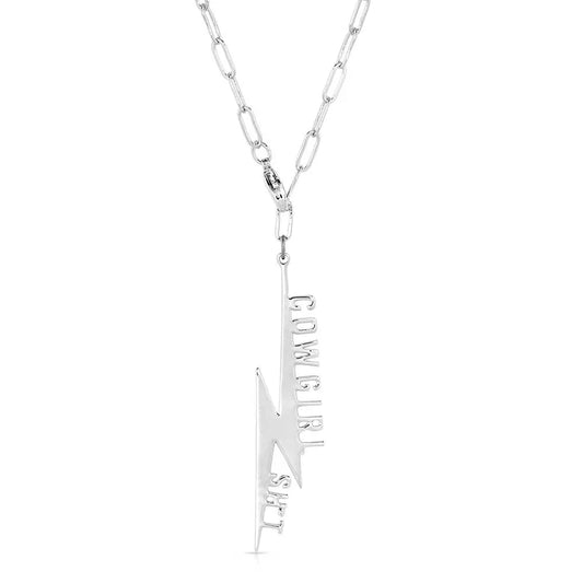 Montana Silversmiths 'Cowgirl Sh*t' Lightning Bolt Necklace