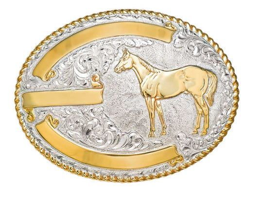 Crumrine Standing Horse Engravable Belt Buckle