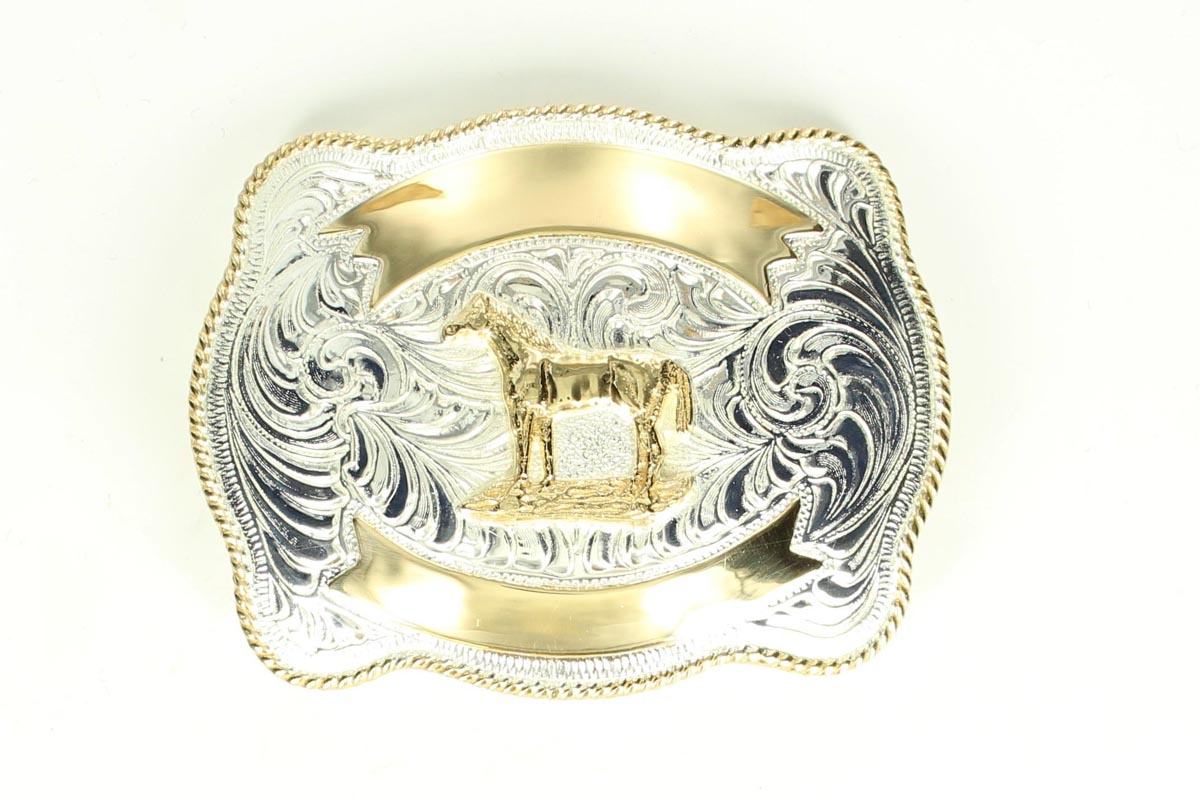 CRUMRINE ENGRAVABLE TROPHY BUCKLE Stand Horse