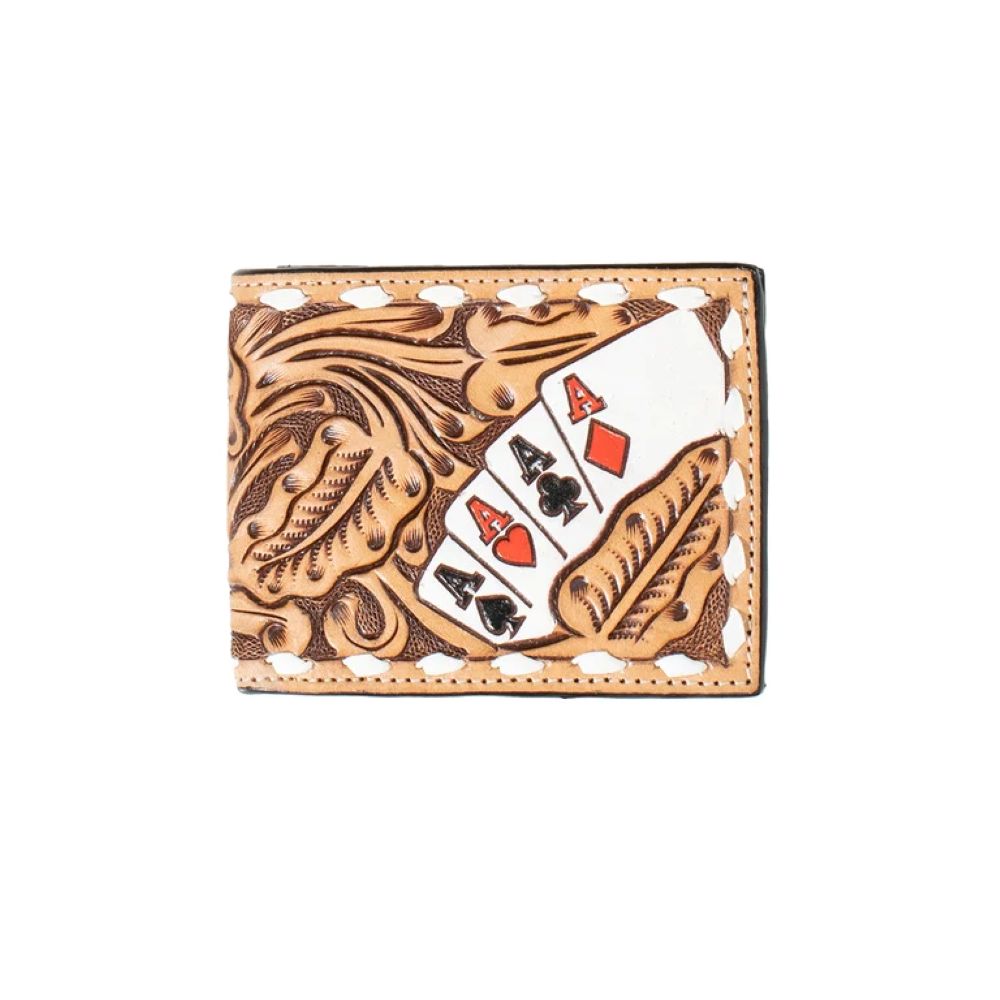 Hand Painted Ace Cards Bifold Wallet