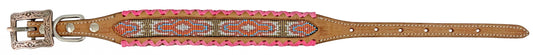 Showman Leather Dog Collar w/ Beaded Inlay